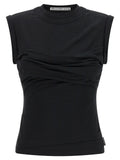 Alexander Wang Black Cotton Sleeveles T-Shirt