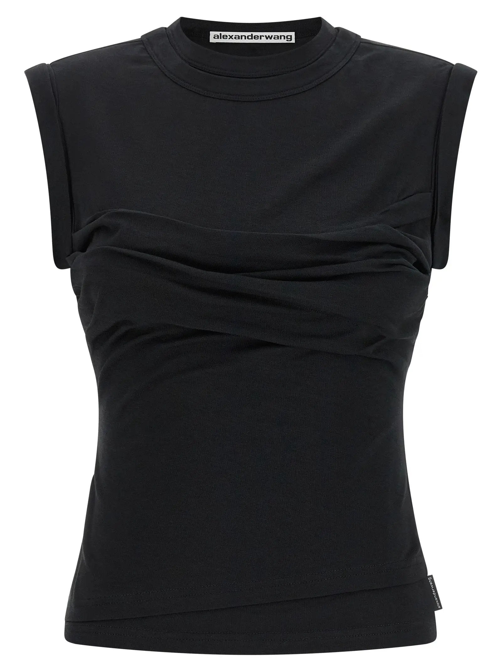 Alexander Wang Black Cotton Sleeveles T-Shirt