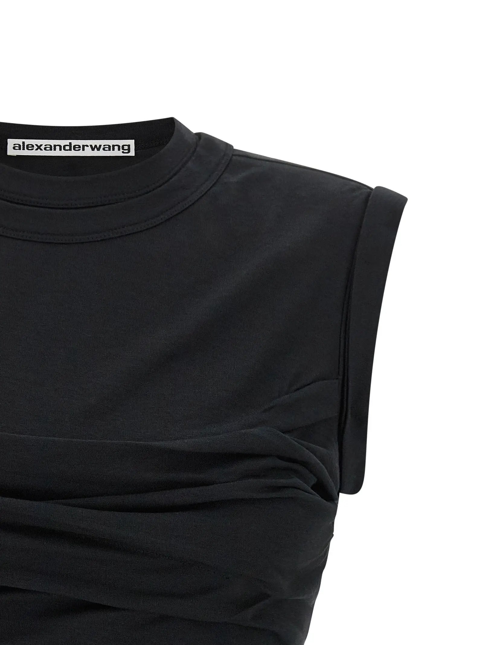 Alexander Wang Black Cotton Sleeveles T-Shirt