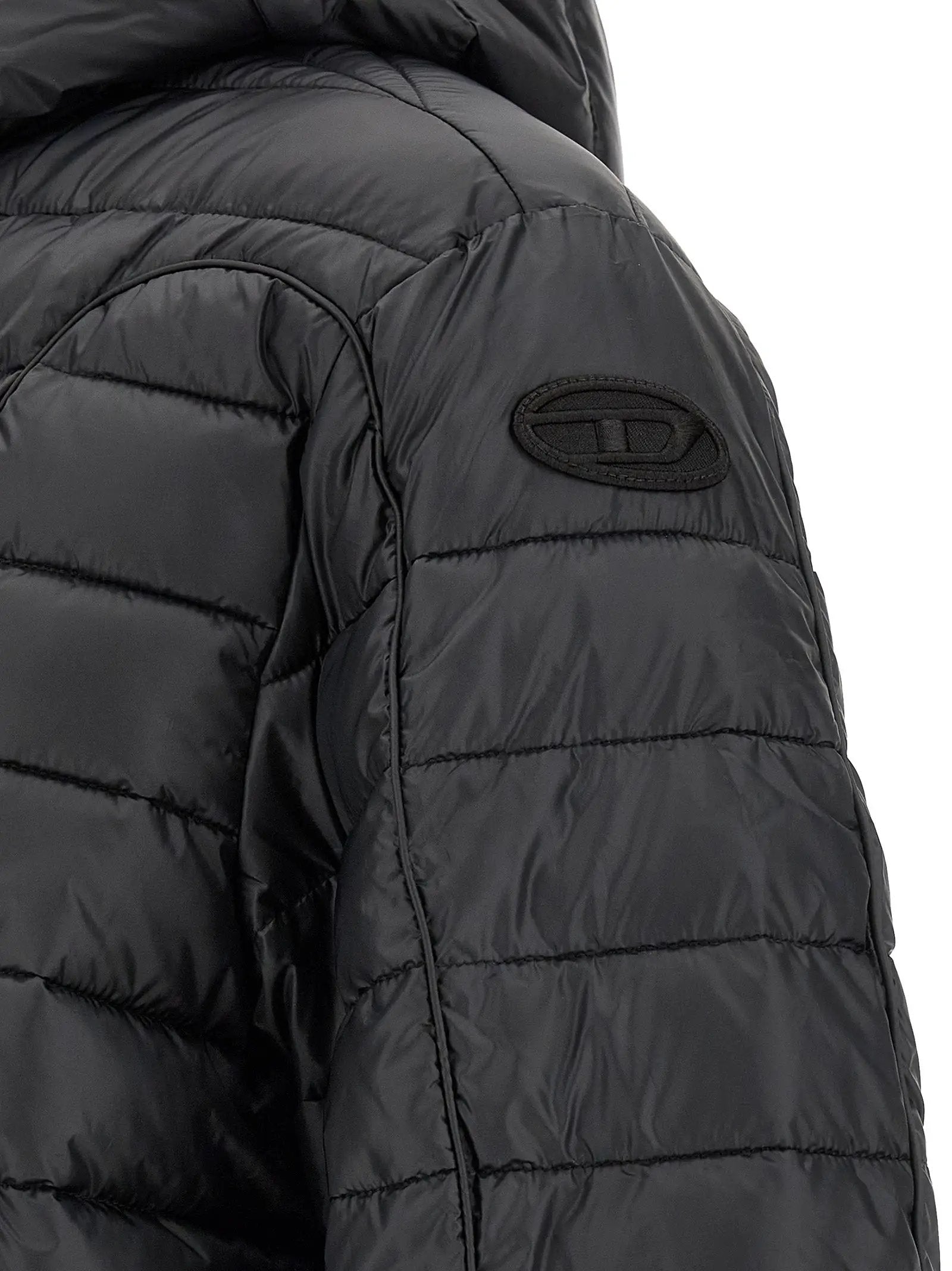 Diesel Black Polyester Full-Length Jacket