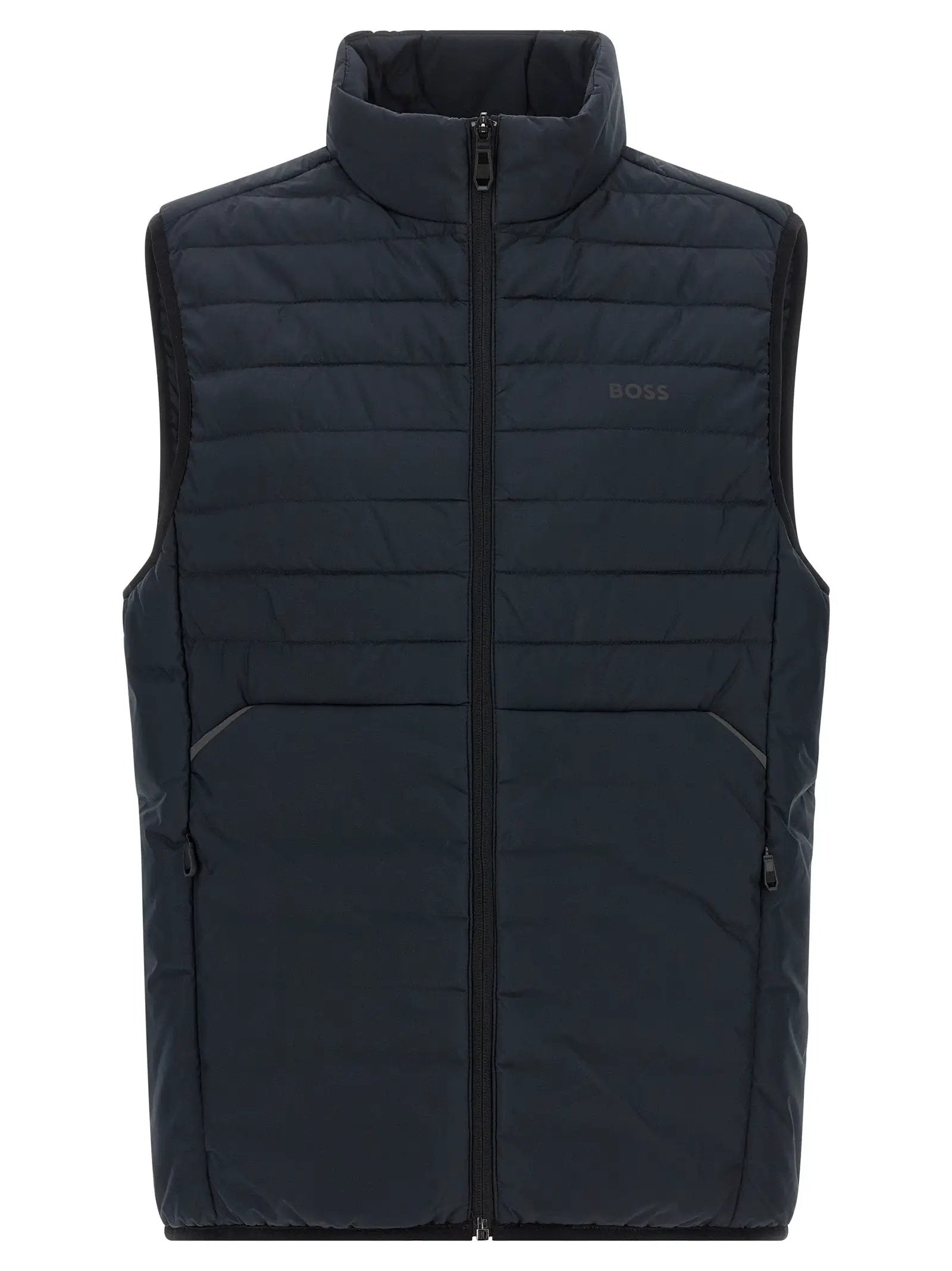 Hugo Boss Blue Polyester Sleeveless Jacket