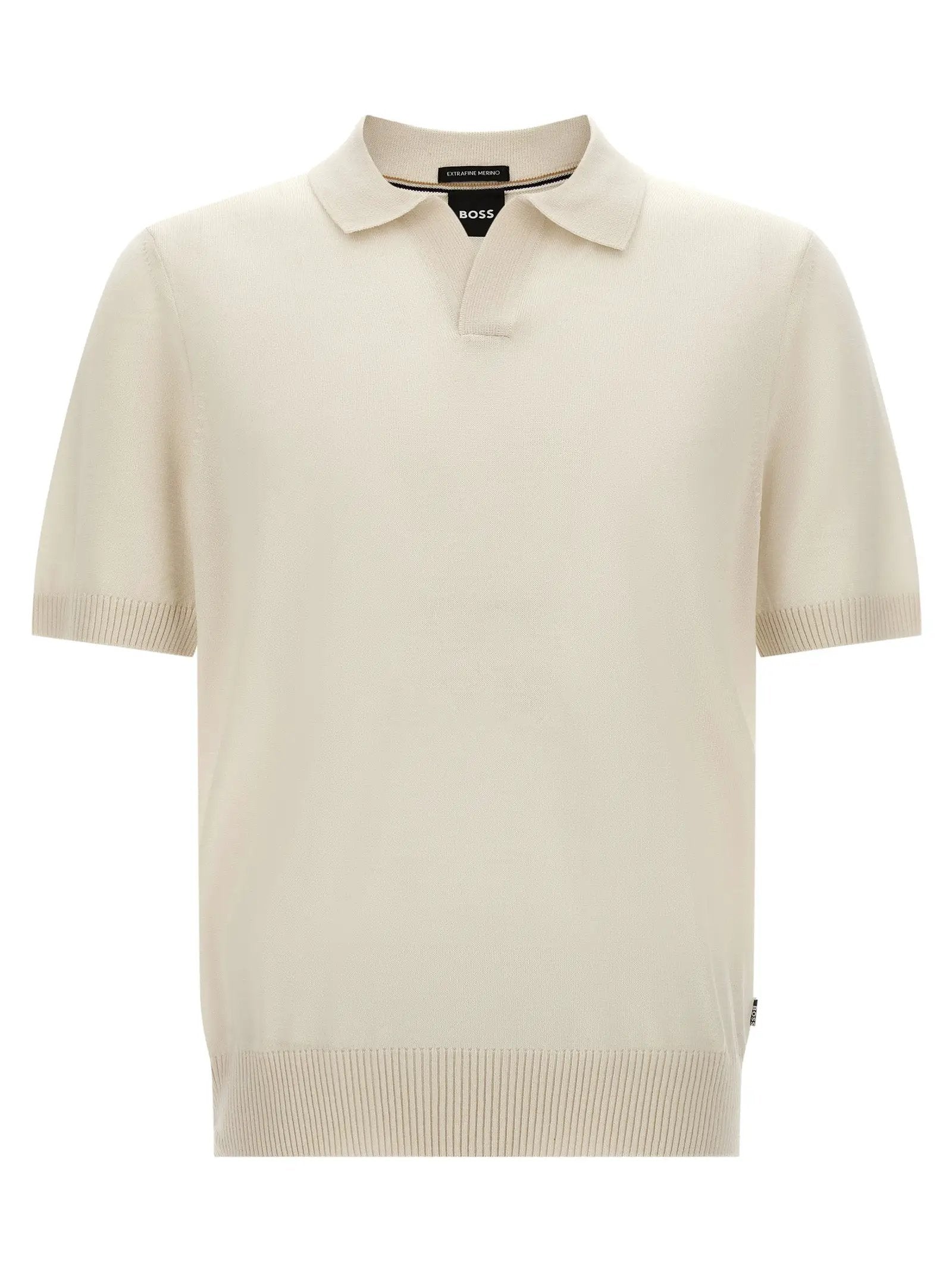 Hugo Boss White Virgin Wool Polo Shirt