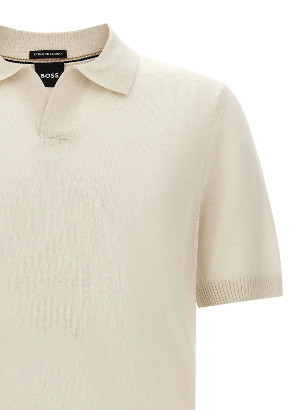 Hugo Boss White Virgin Wool Polo Shirt