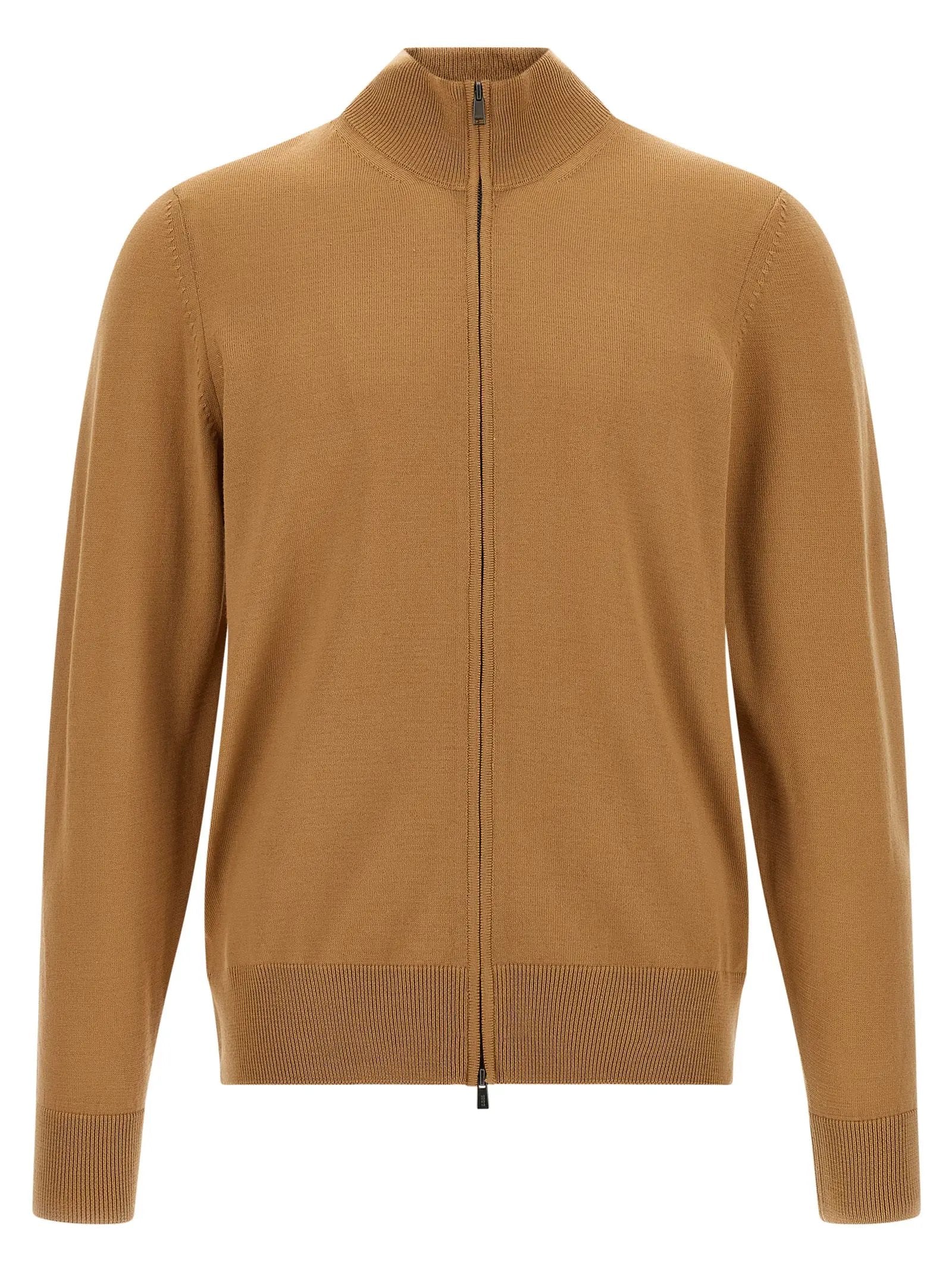 Hugo Boss Brown Virgin Wool Cardigan