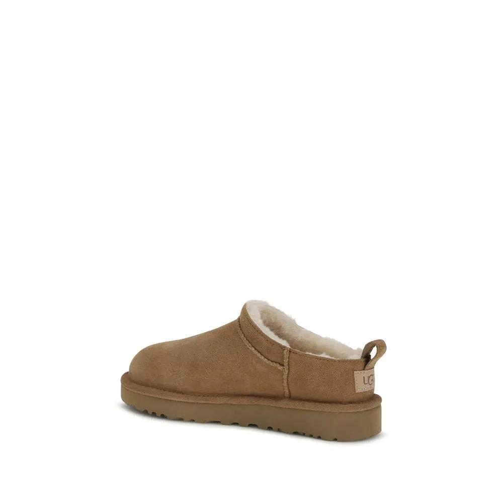 UGG Brown Suede Leather Mules