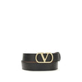 Valentino Garavani Black Calf Leather Bos Taurus Belt