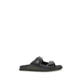 Sandales plates Bos Taurus en cuir de veau noir Dolce &amp; Gabbana