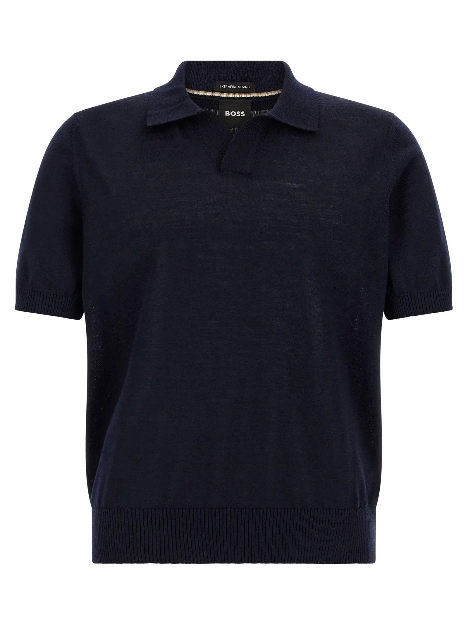 Hugo Boss Blue Virgin Wool Polo Shirt