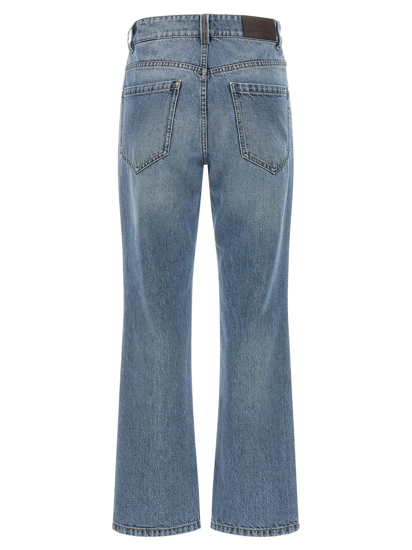 Brunello Cucinelli Blue Cotton Cropped Jeans