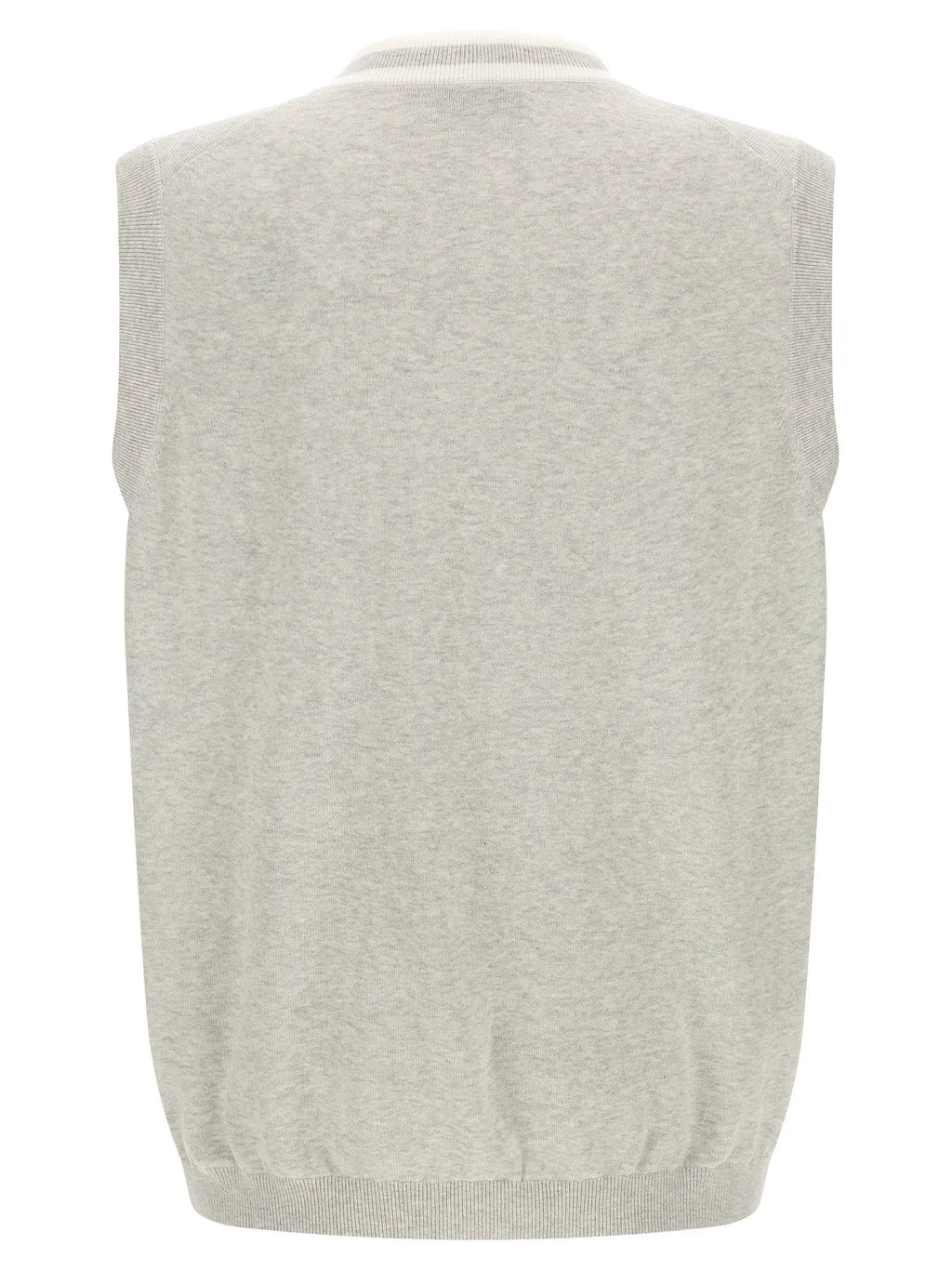Brunello Cucinelli Gray Cotton Sleeveles Sweater