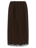Twinset Brown Marabou Midi Skirt