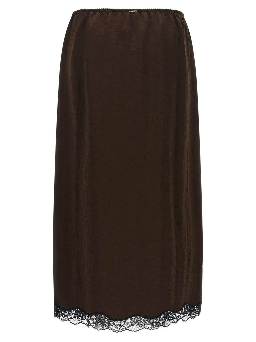 Twinset Brown Marabou Midi Skirt