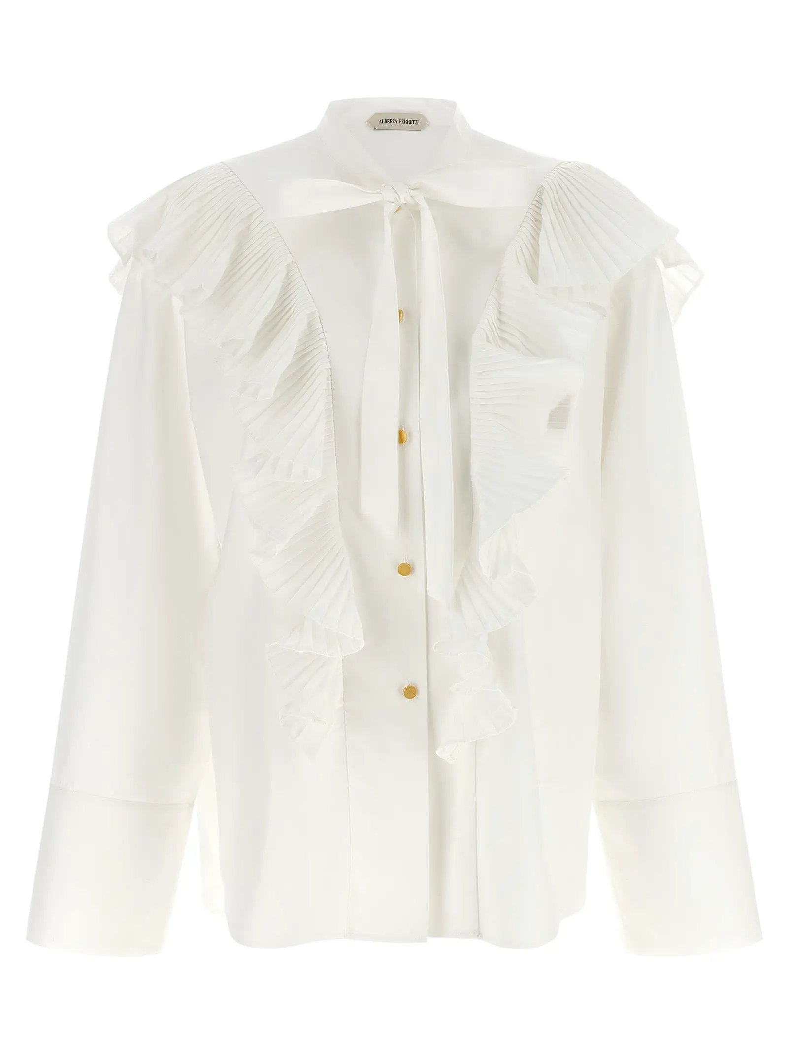 Alberta Ferretti White Cotton Blouse