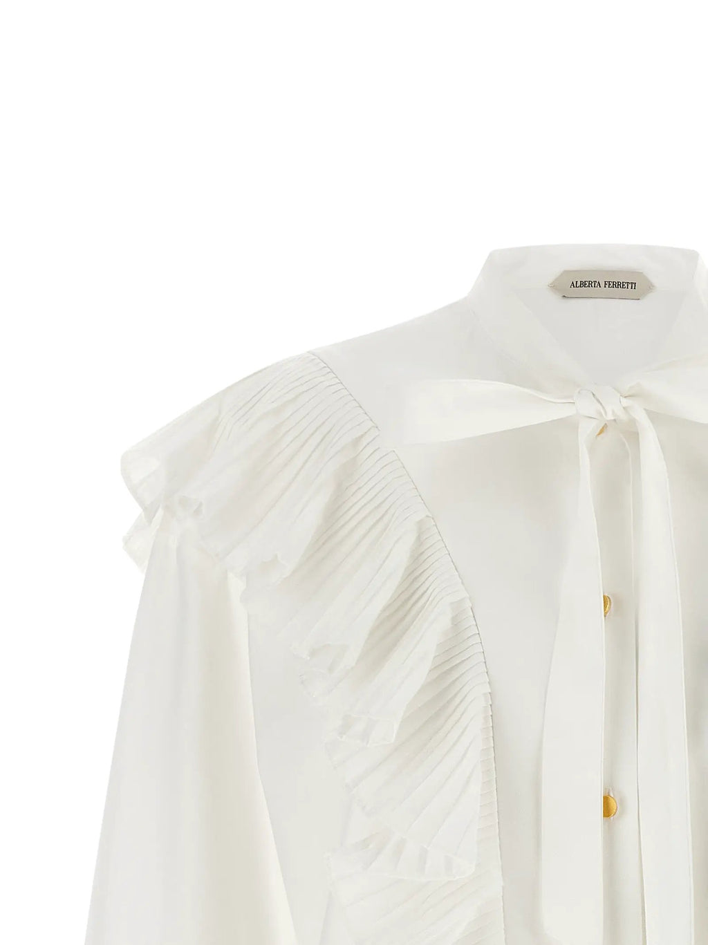 Alberta Ferretti White Cotton Blouse