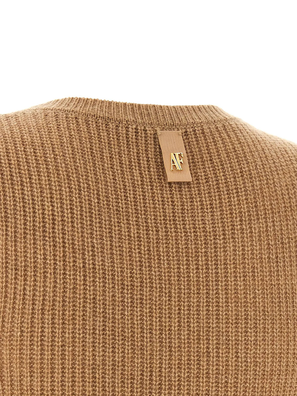 Alberta Ferretti Brown Cashmere Midi Dress