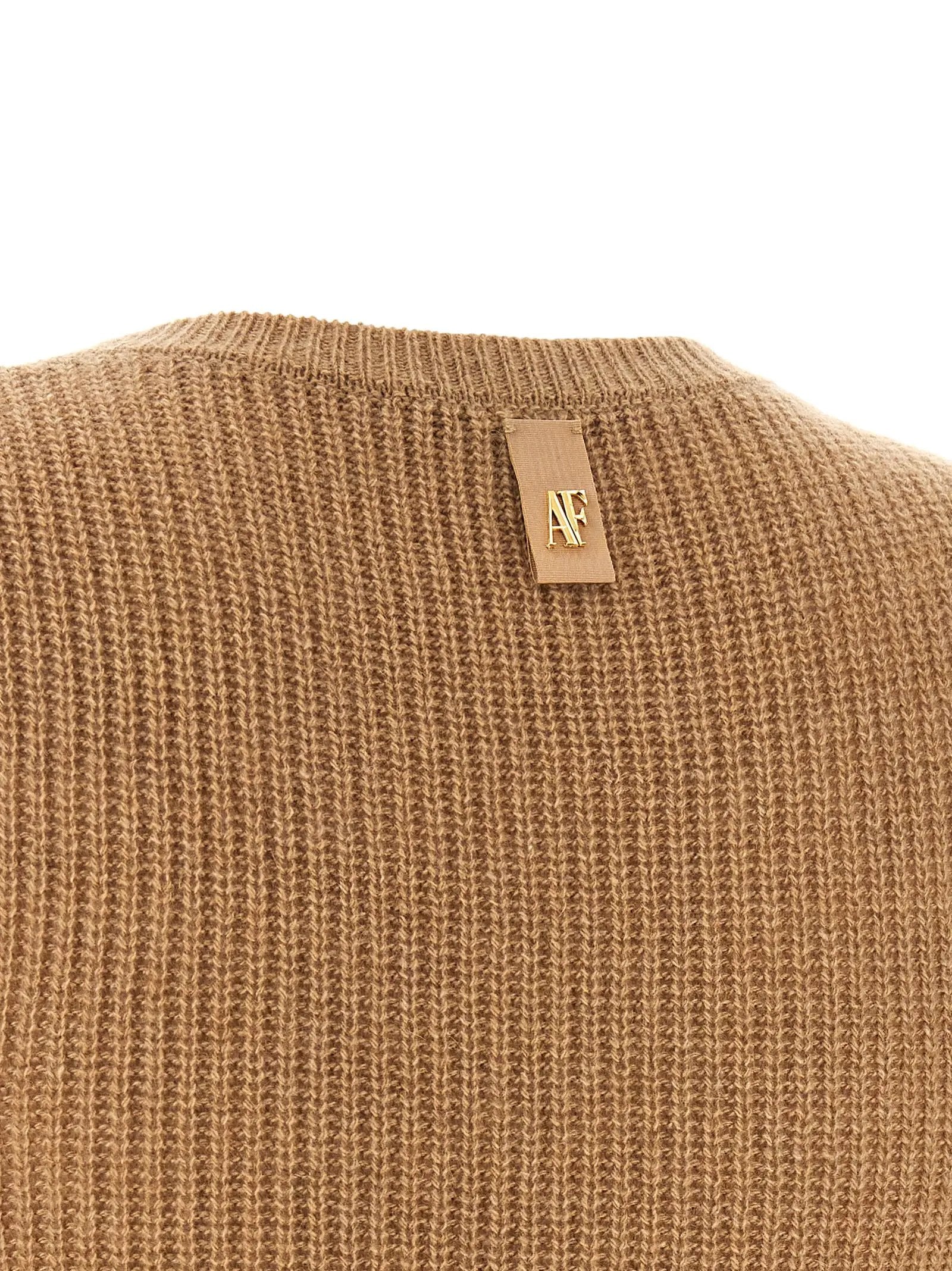 Alberta Ferretti Brown Cashmere Midi Dress
