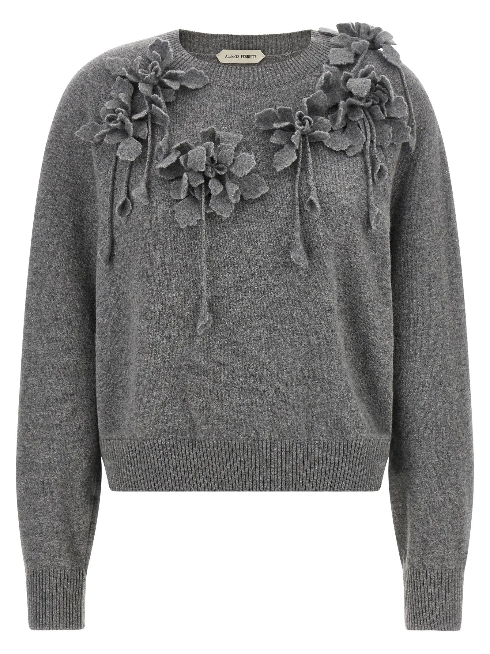 Alberta Ferretti Gray Virgin Wool Cardigan