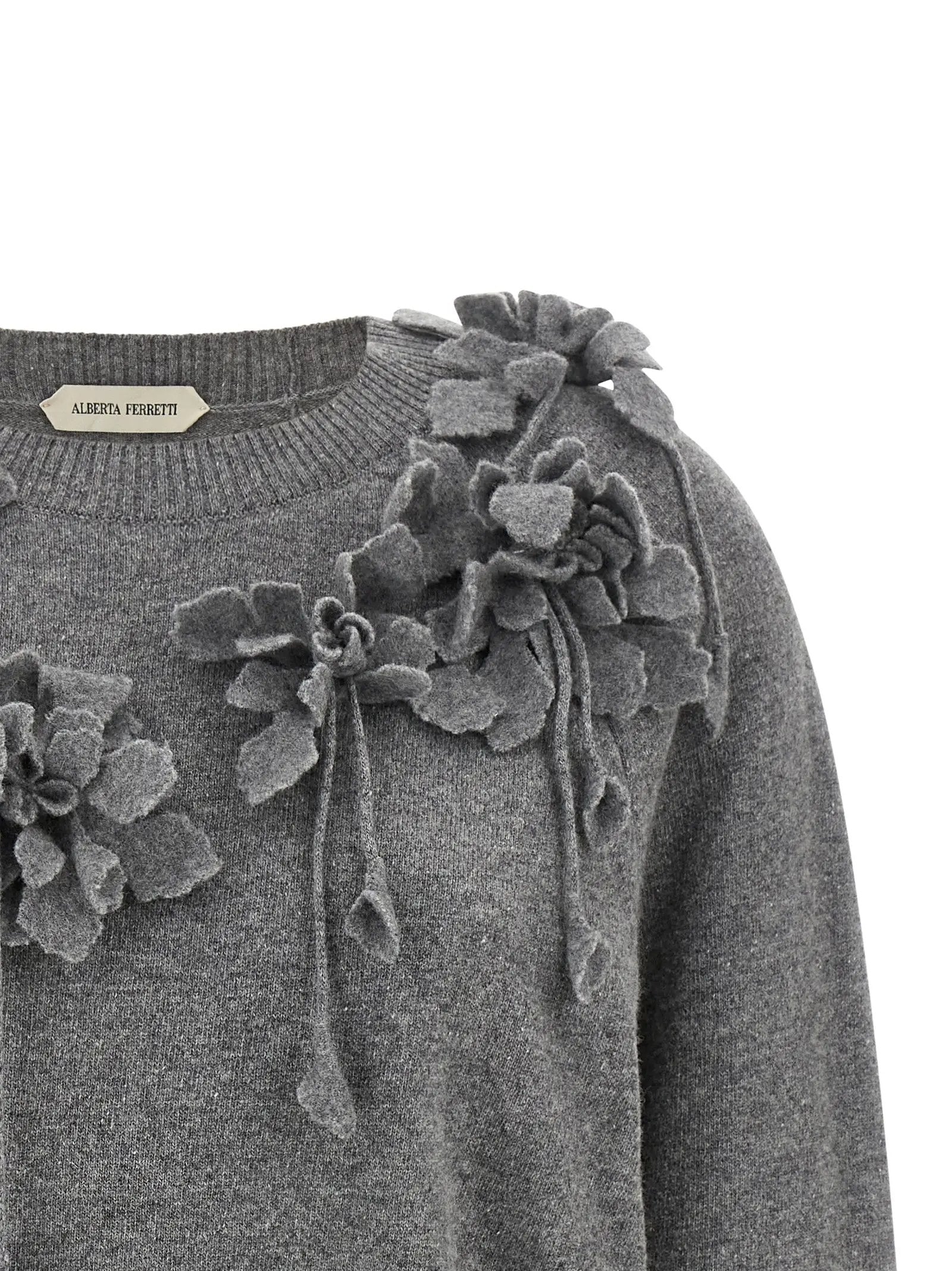 Alberta Ferretti Gray Virgin Wool Cardigan