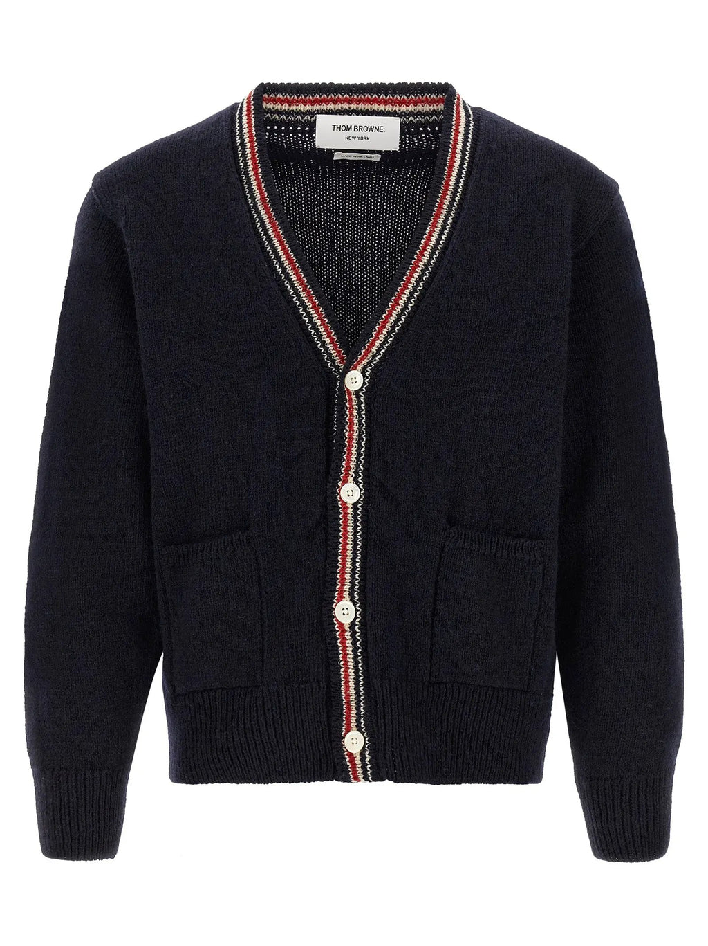 Thom Browne Blue Wool Cardigan
