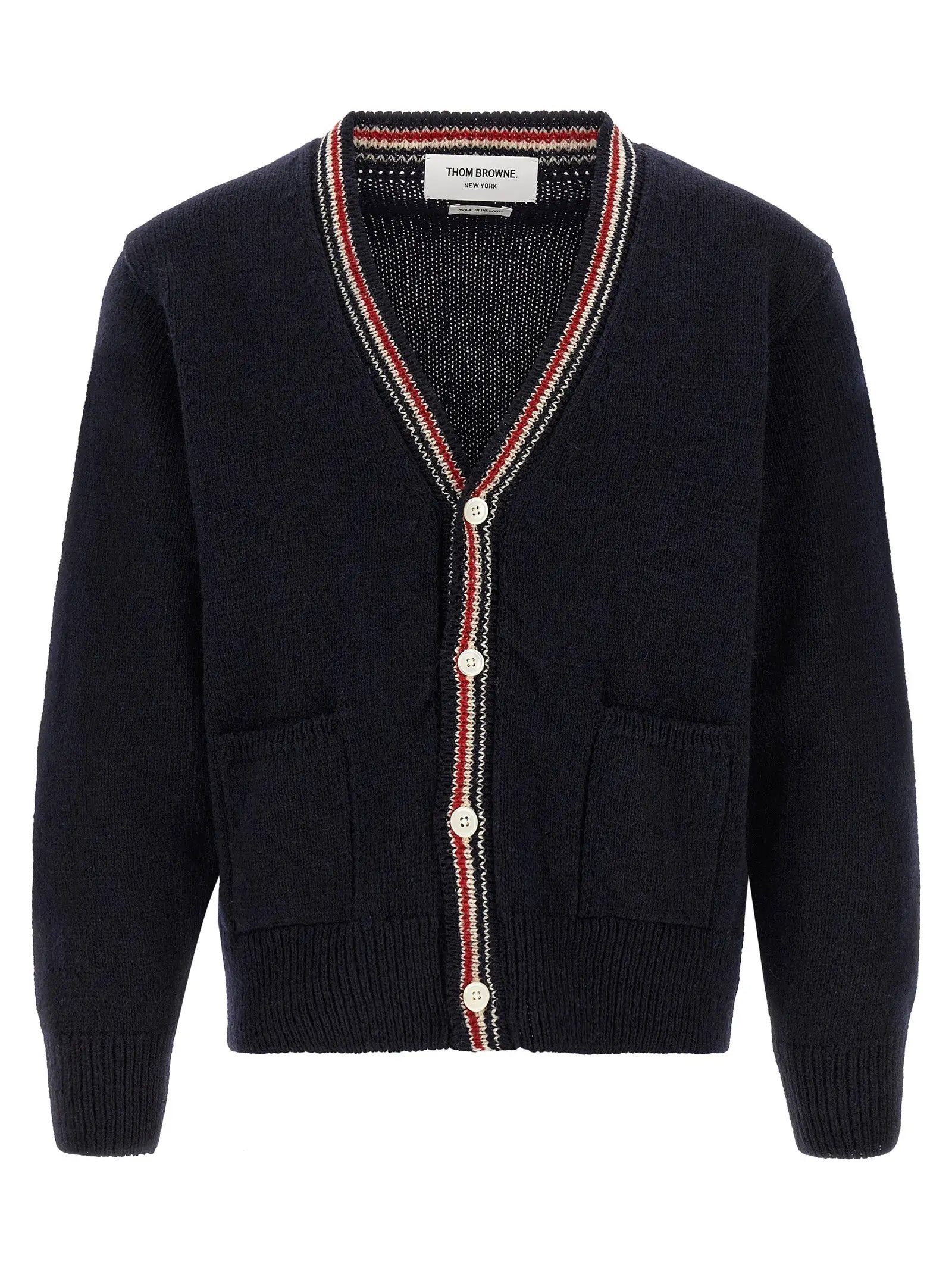 Thom Browne Blue Wool Cardigan