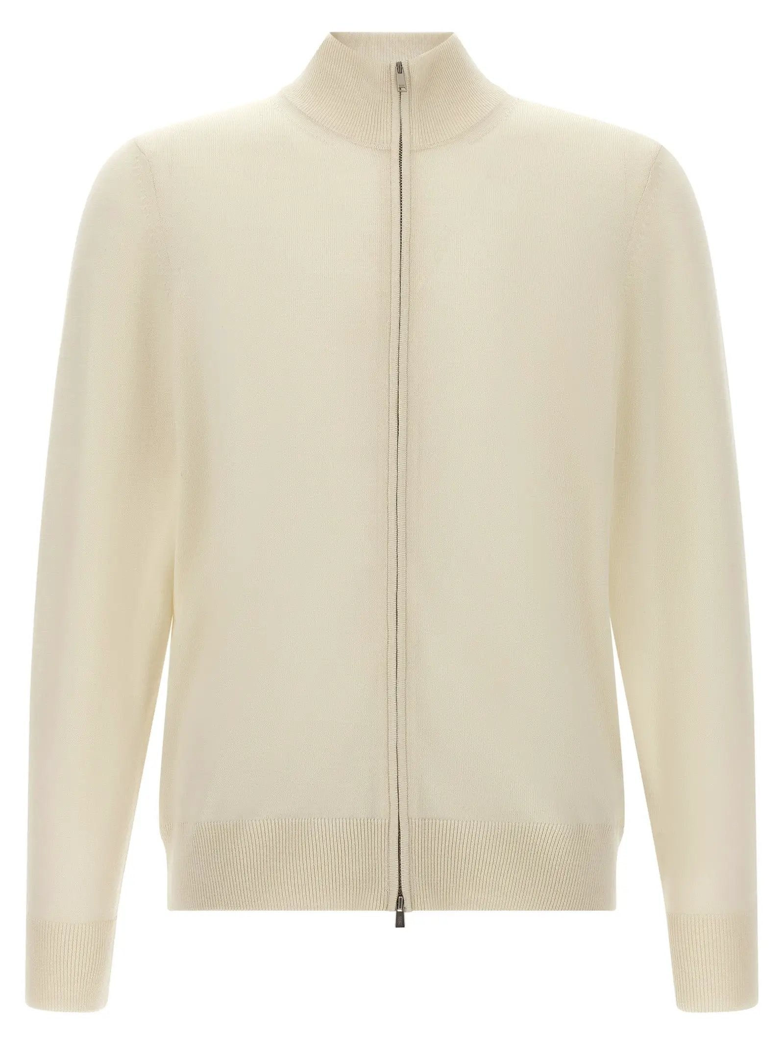 Hugo Boss White Virgin Wool Cardigan