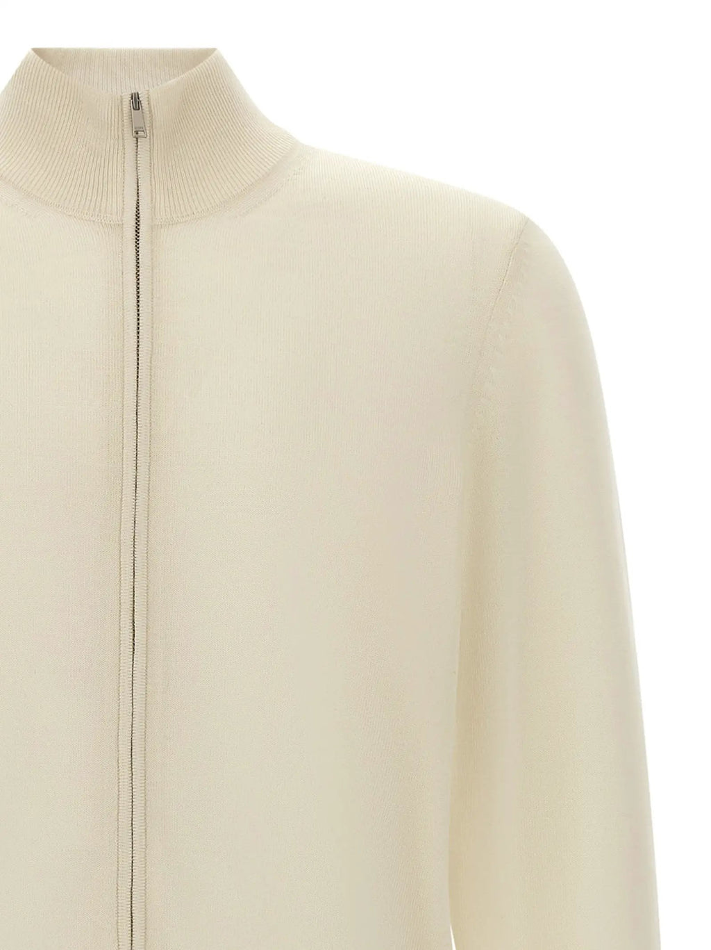 Hugo Boss White Virgin Wool Cardigan