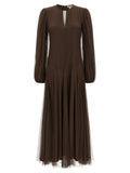 Twinset Brown Polyester Long Dress