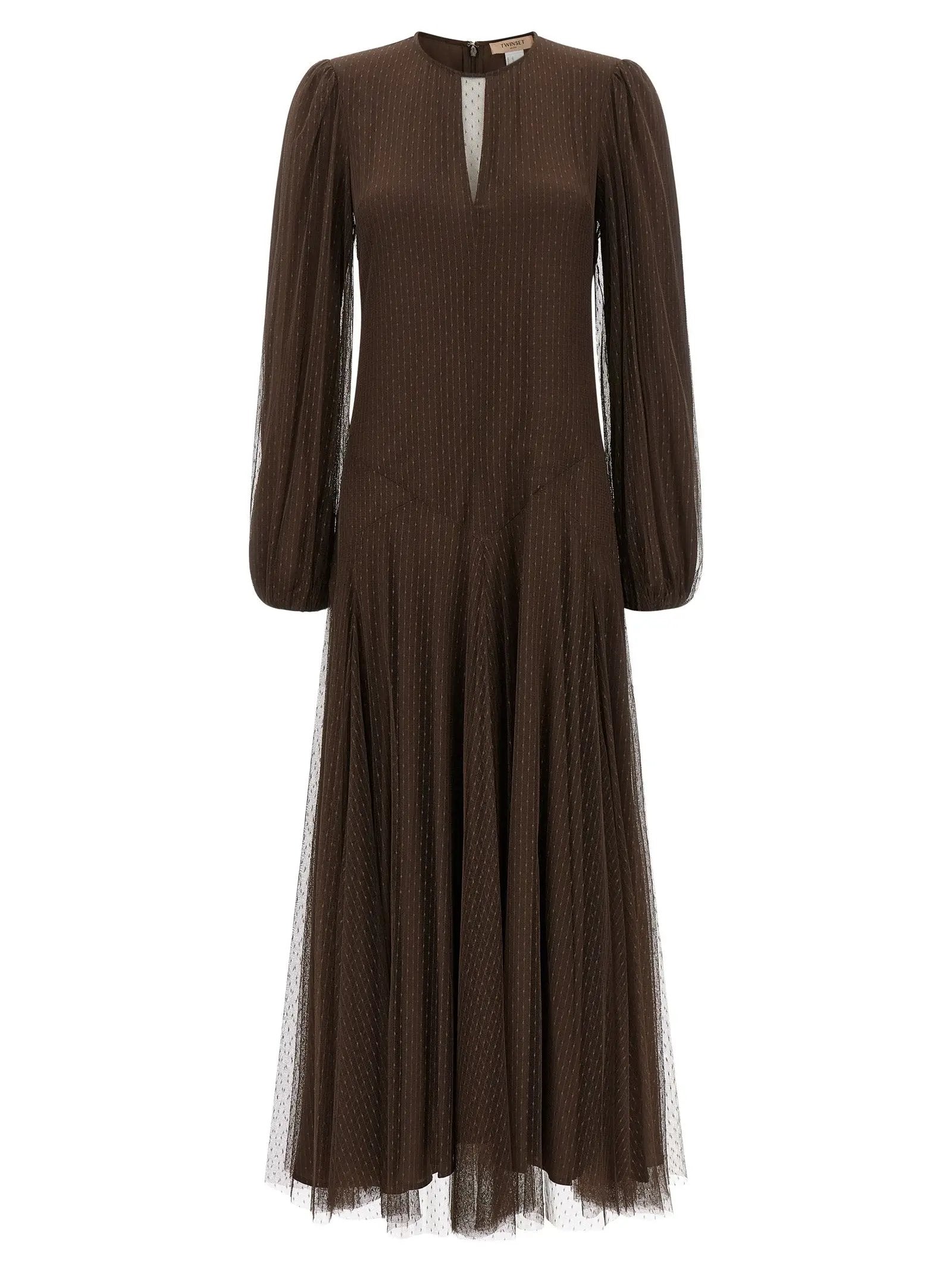 Twinset Brown Polyester Long Dress