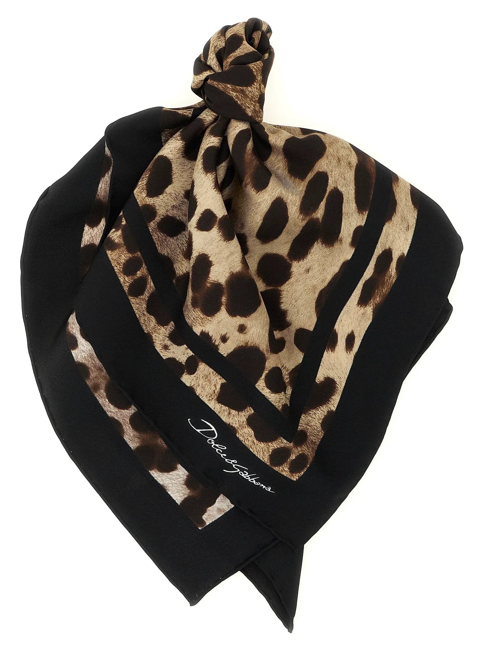 Dolce & Gabbana Brown Silk Scarf