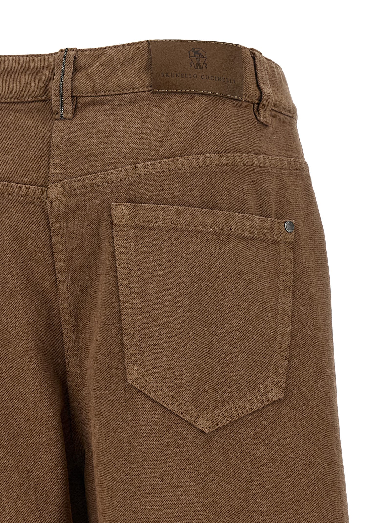 Brunello Cucinelli Brown Cotton Casual Pants