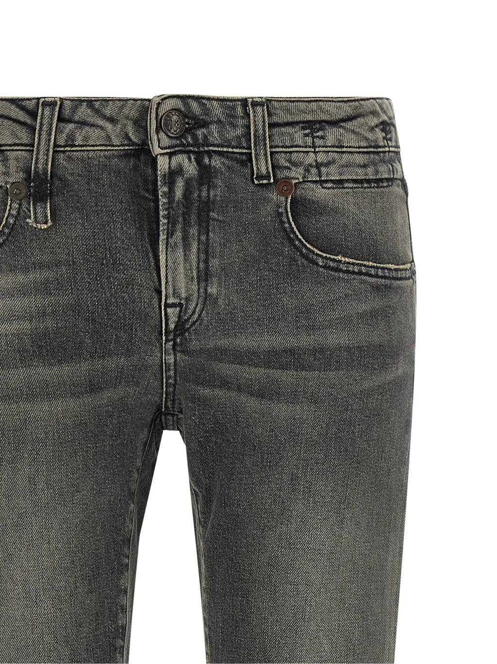 R13 Black Cotton Bootcut Jeans