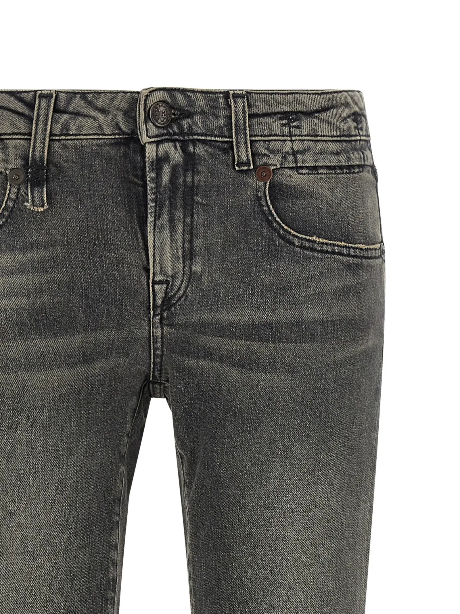 R13 Black Cotton Bootcut Jeans