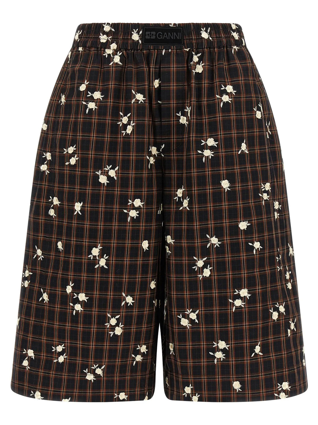 Ganni Brown Organic Cotton Bermuda Shorts