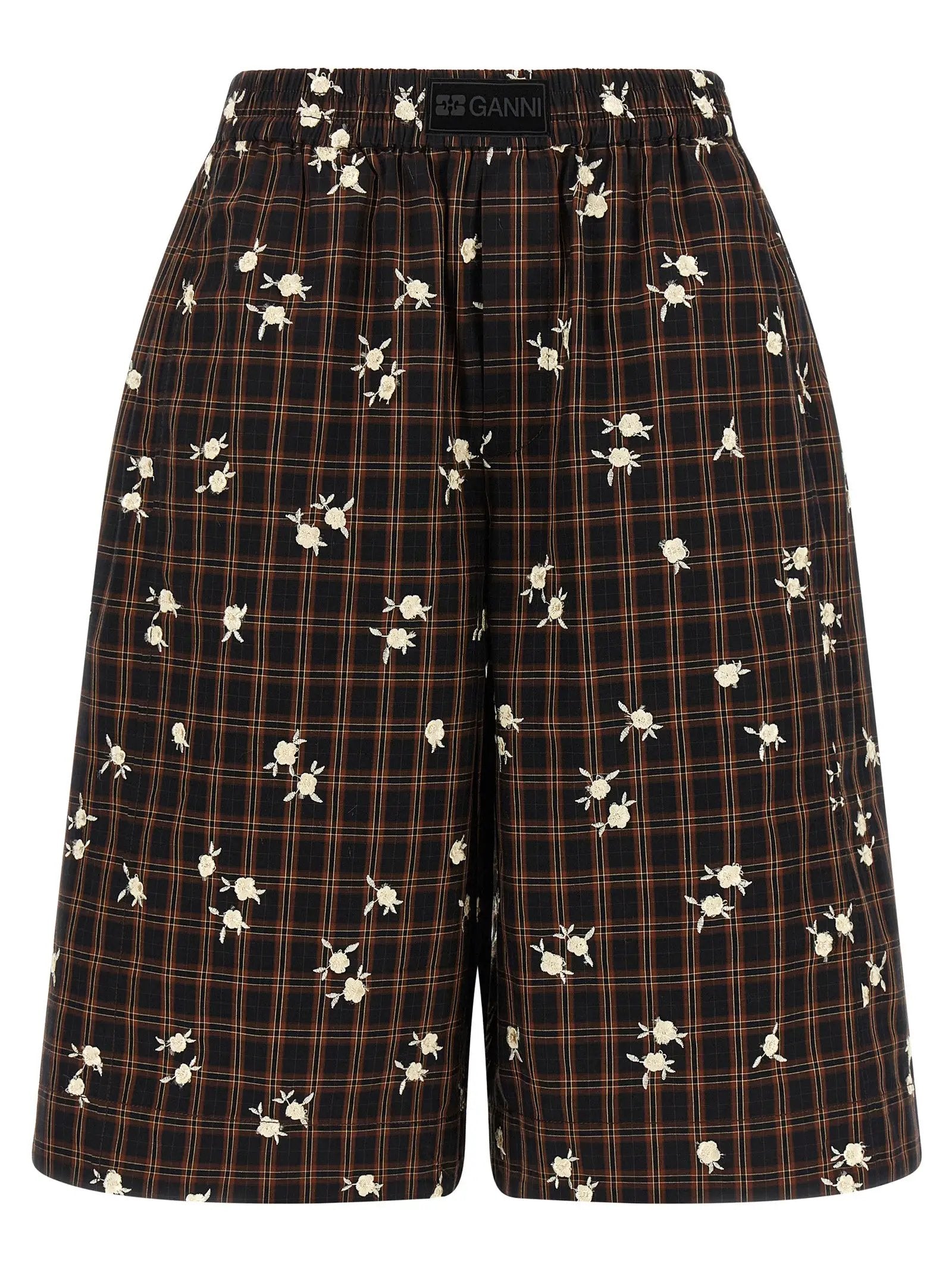 Ganni Brown Organic Cotton Bermuda Shorts