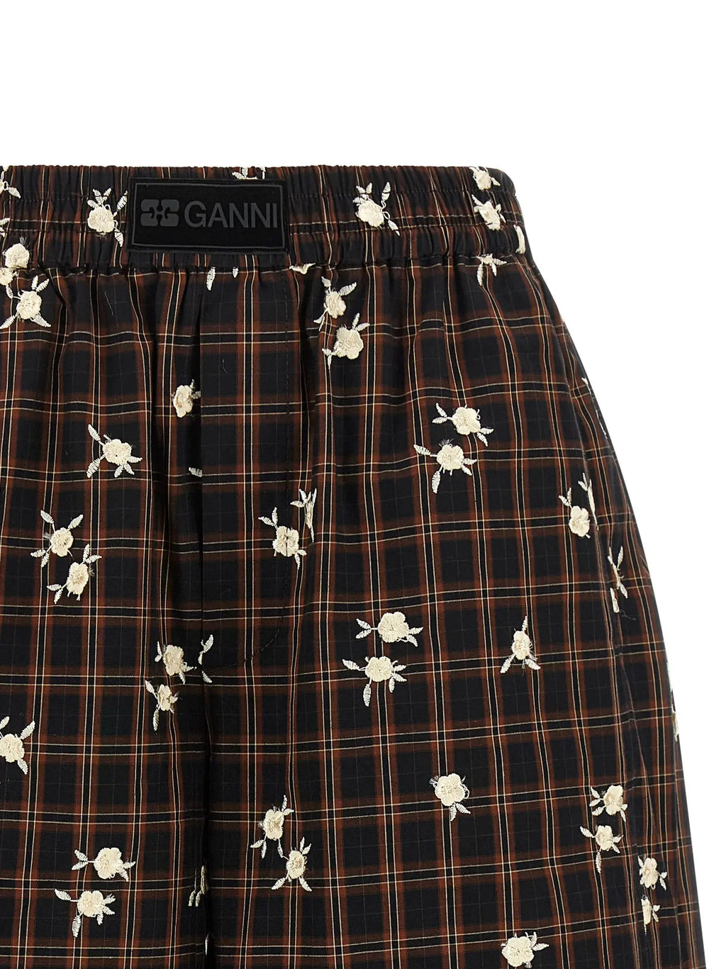 Ganni Brown Organic Cotton Bermuda Shorts