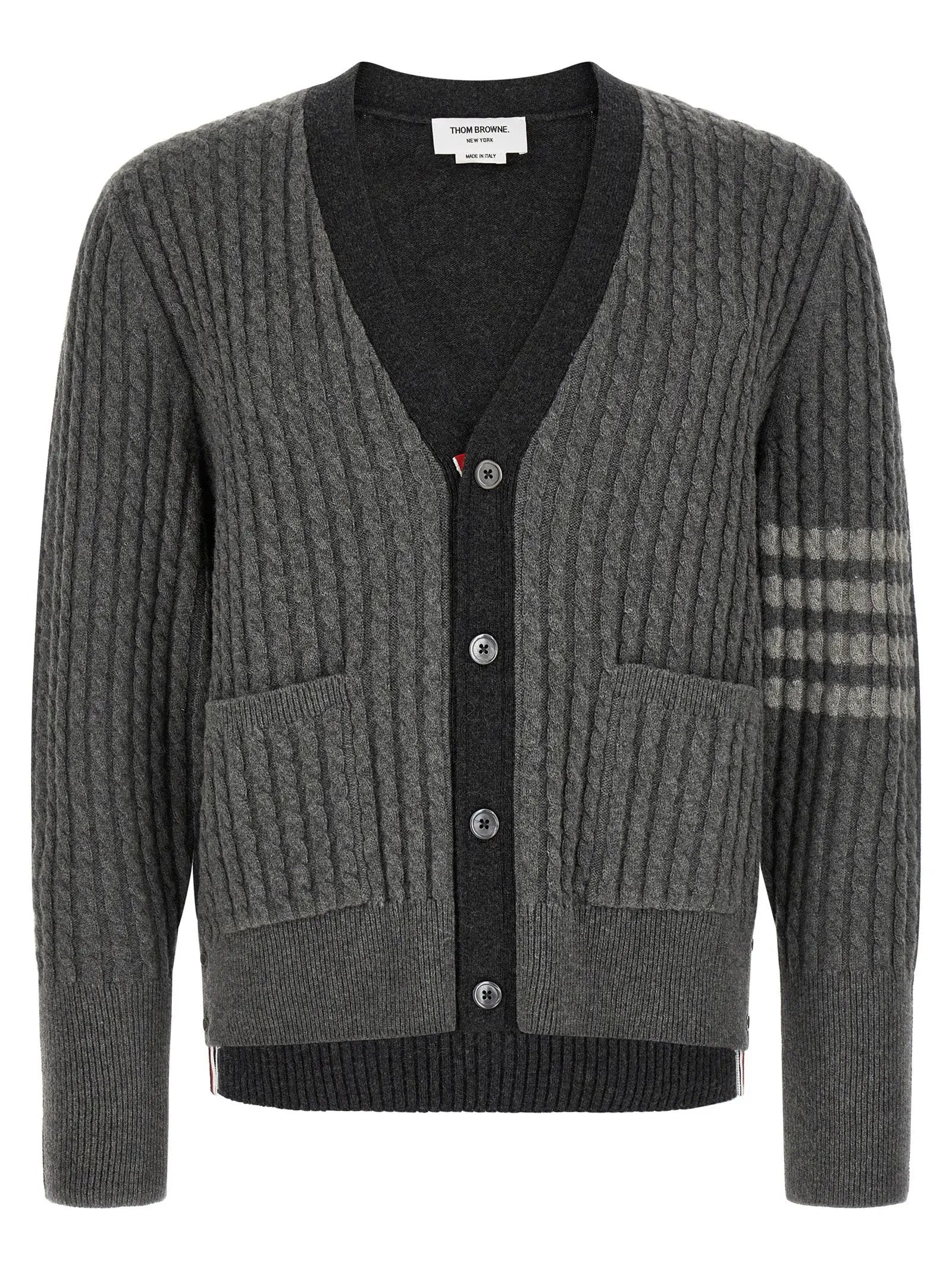 Thom Browne Gray Virgin Wool Cardigan