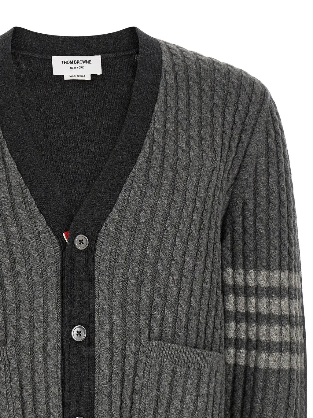 Thom Browne Gray Virgin Wool Cardigan