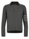 Thom Browne Gray Virgin Wool Polo Shirt