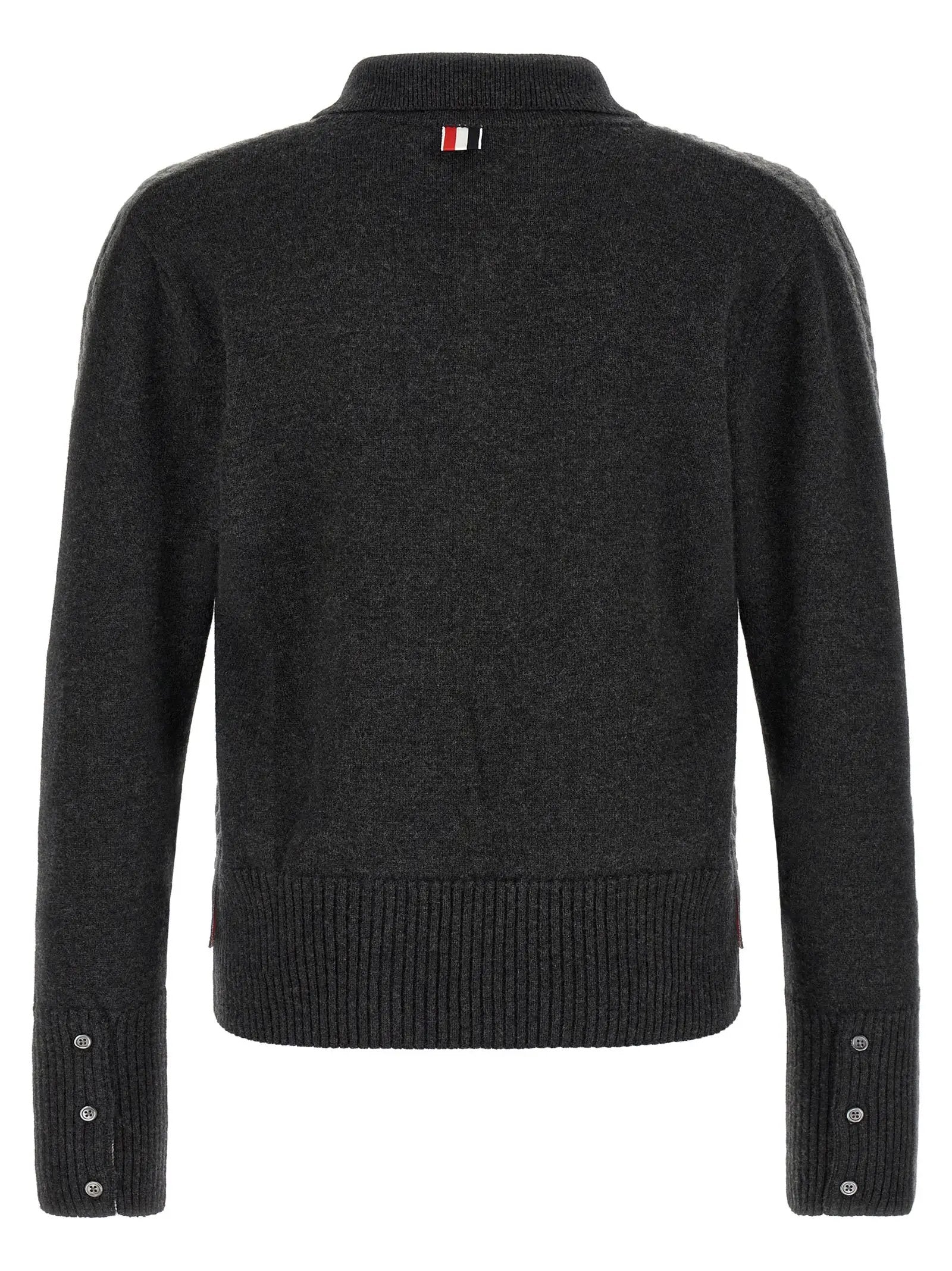 Thom Browne Gray Virgin Wool Polo Shirt