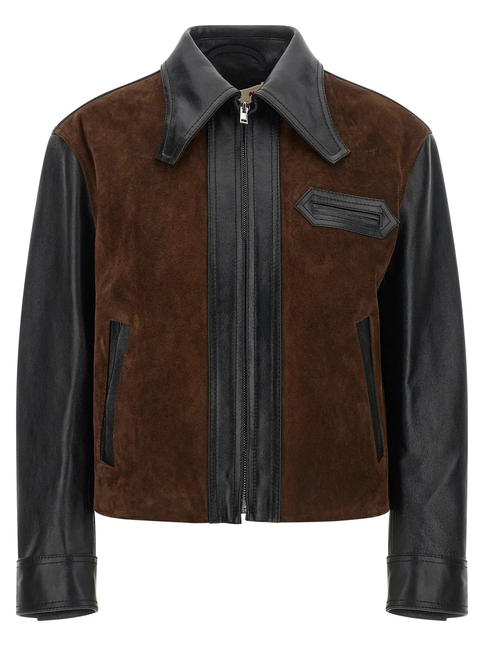 Marni Black Calfskin Leather Jacket