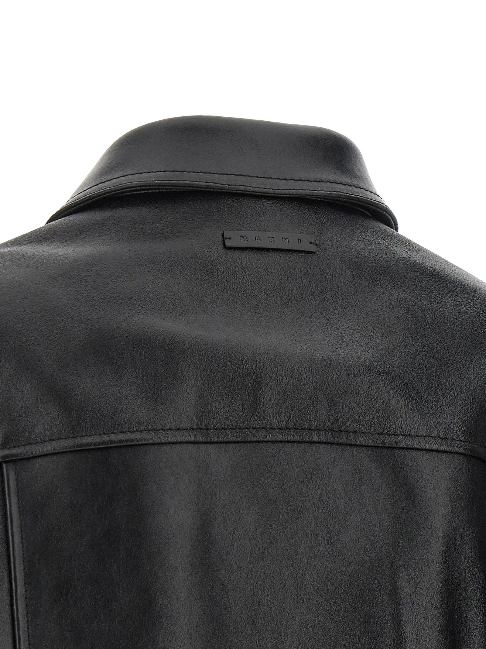 Marni Black Calfskin Leather Jacket