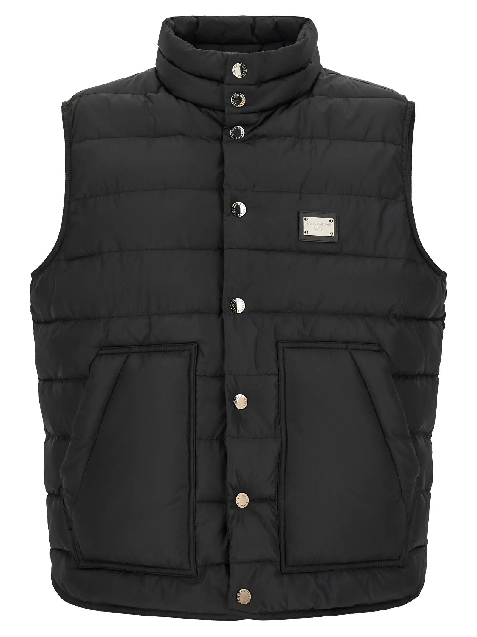 Dolce & Gabbana Black Polyester Sleeveless Jacket