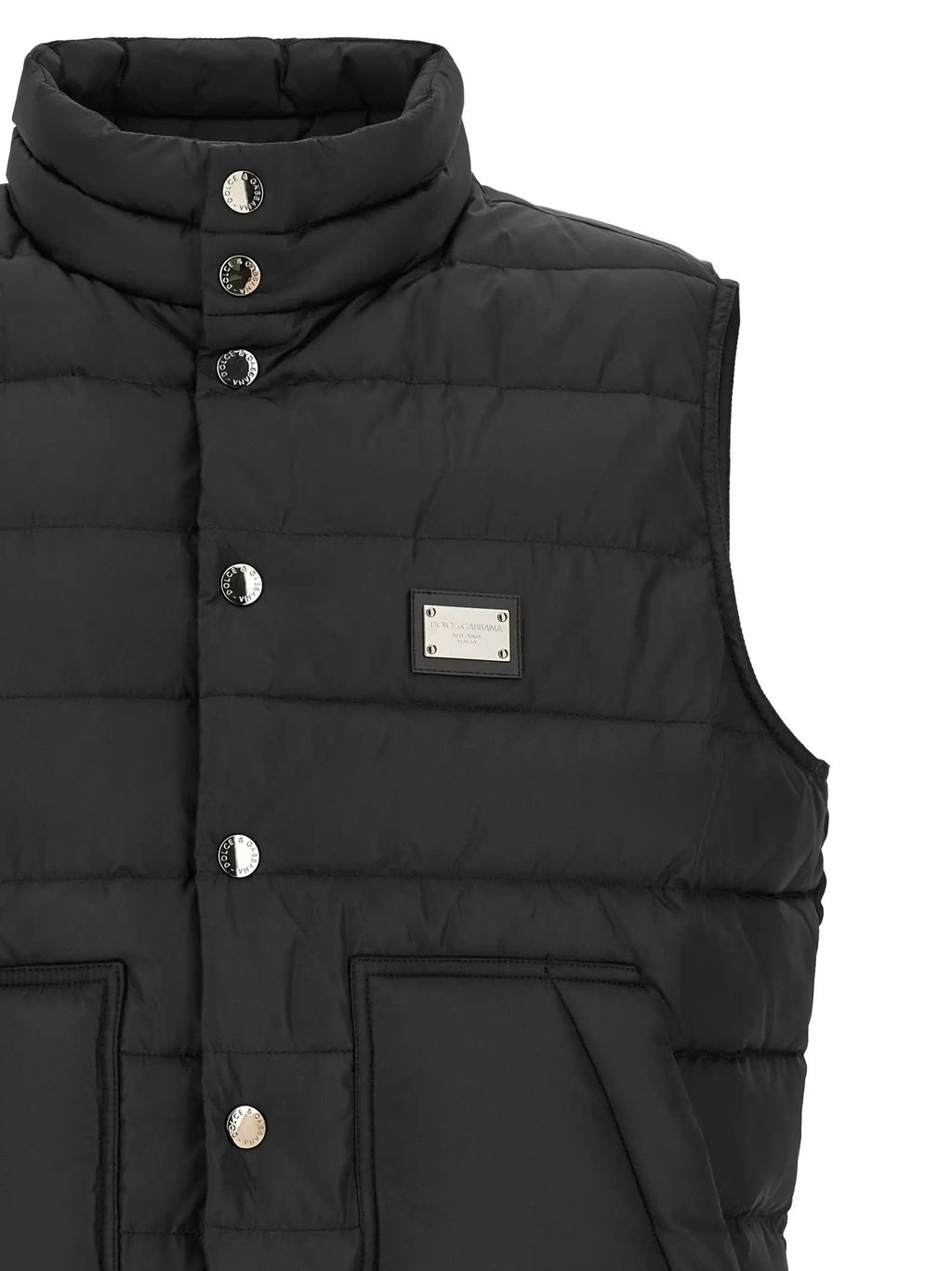 Dolce & Gabbana Black Polyester Sleeveless Jacket