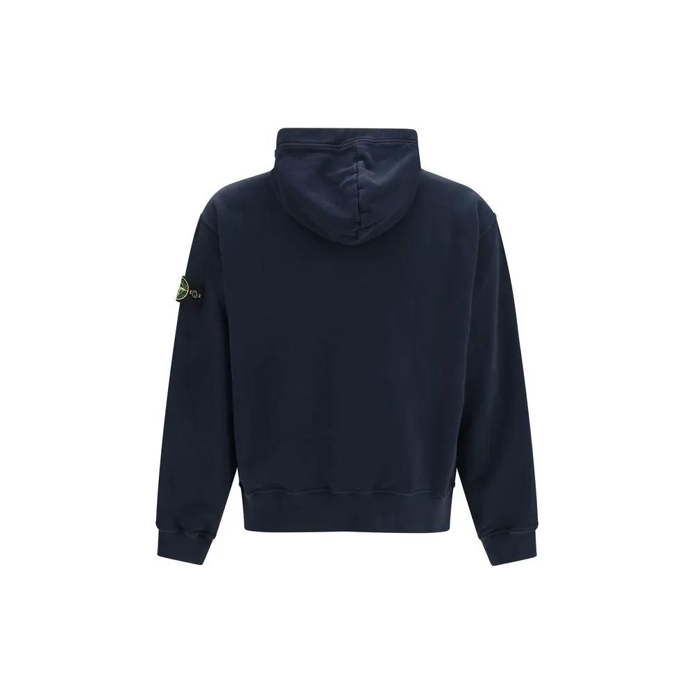 Stone Island Blue Cotton Sweatshirt