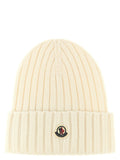 Moncler White Virgin Wool Beanie