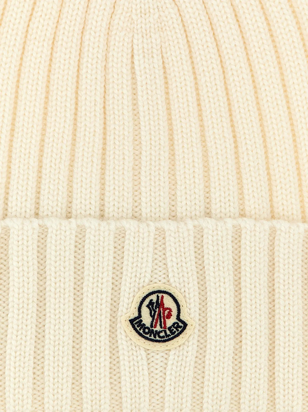 Moncler White Virgin Wool Beanie