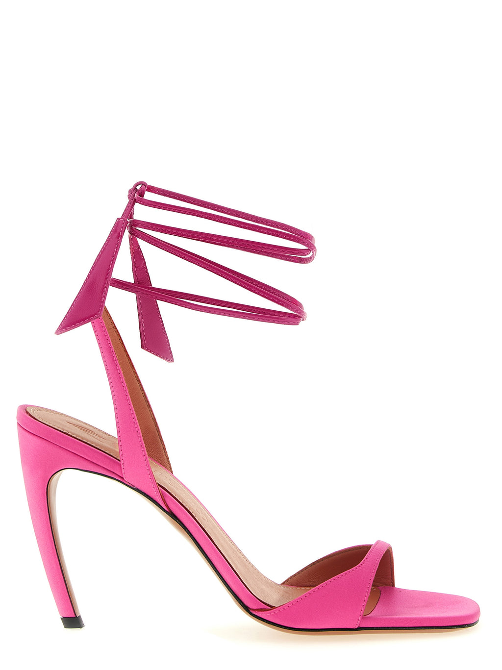 The Attico Fuchsia Leather Stiletto Heel Sandals