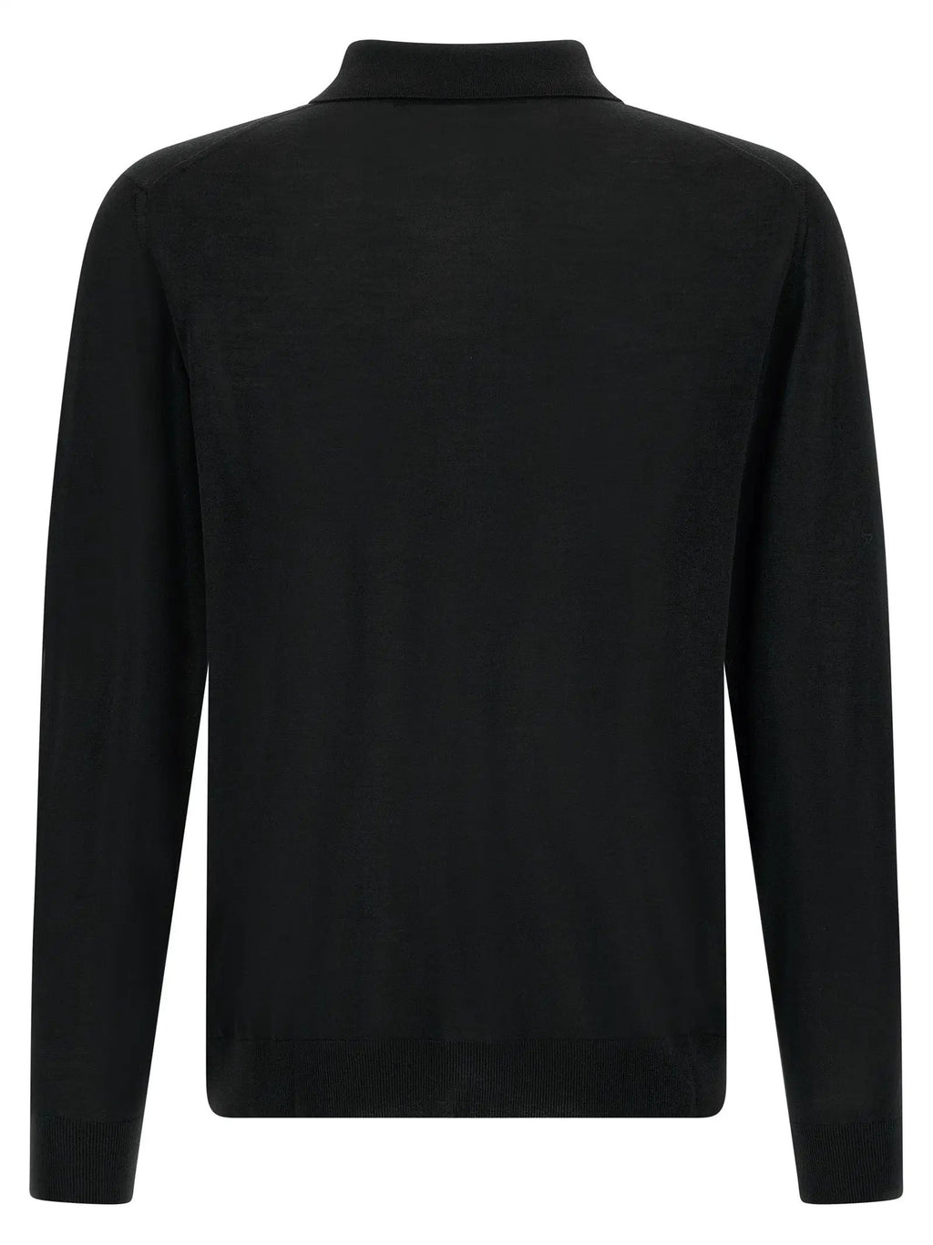 Kiton Black Wool Polo Shirt