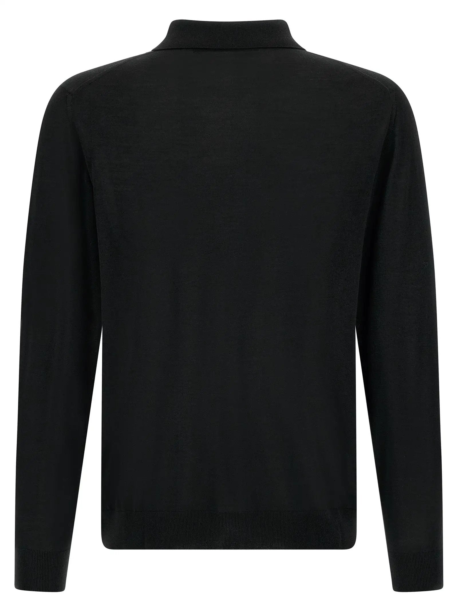 Kiton Black Wool Polo Shirt