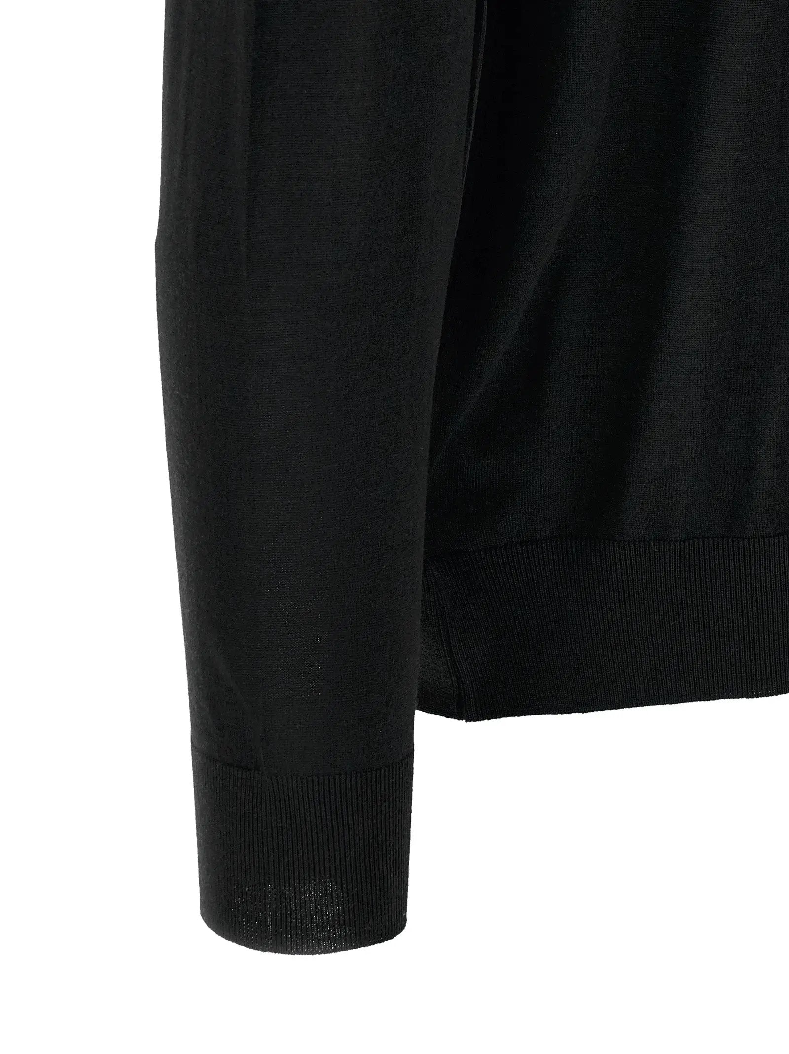 Kiton Black Wool Polo Shirt